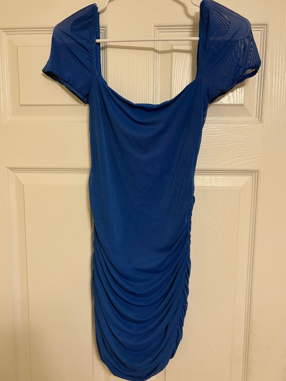 Royal Blue Short Sleeve Fitted Dress